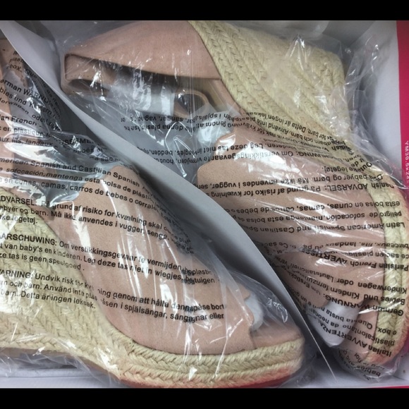 Blush/Pink  Scalloped Wedge Espadrilles - Picture 8 of 8